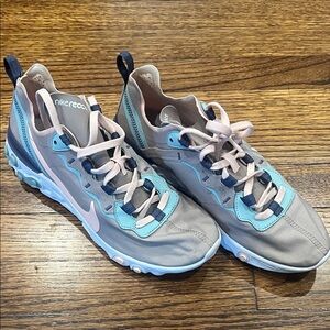 Nike React Element 55 in Tan and Blue